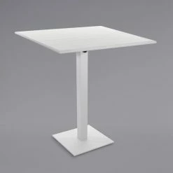 BFM Seating Beachcomber-Margate 24" X 32" White Aluminum Bar Height Outdoor / Indoor Table With Square Base