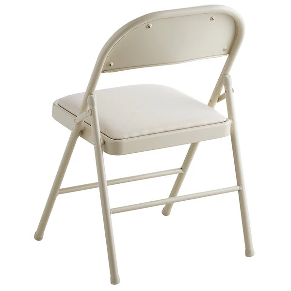 Lancaster Table & Seating Beige Fabric Folding Chair With Padded Seat 3 Lancaster Table & Seating Beige Fabric Folding Chair With Padded Seat - Image 3