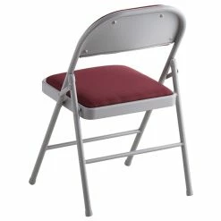 Lancaster Table & Seating Burgundy Fabric Folding Chair With Padded Seat -Lancaster Table & Seating Shop 1961956