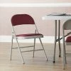 Lancaster Table & Seating Burgundy Fabric Folding Chair With Padded Seat