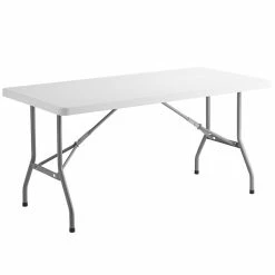 Choice 30" X 60" White Plastic Folding Table