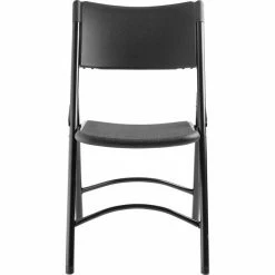 National Public Seating 610 Black Metal Frame Folding Chair With Black Plastic Back And Seat -Lancaster Table & Seating Shop 1998885
