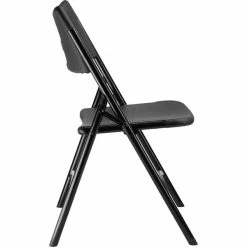 National Public Seating 610 Black Metal Frame Folding Chair With Black Plastic Back And Seat -Lancaster Table & Seating Shop 1998886