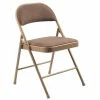 National Public Seating 973 Commercialine Star Trail Brown Metal Folding Chair With Star Trail Brown Padded Fabric Seat