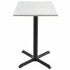 Holland Bar Stool OD211-3042BWOD30SQWA EnduroTop 30" Square White Ash Wood Laminate Outdoor / Indoor Bar Height Table With Cross Base