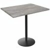 Holland Bar Stool OD214-2242BWOD3048GRYSTN EnduroTop 30" X 48" Greystone Wood Laminate Outdoor / Indoor Bar Height Table With Round Base