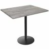 Holland Bar Stool OD214-2236BWOD3048GRYSTN EnduroTop 30" X 48" Greystone Wood Laminate Outdoor / Indoor Counter Height Table With Round Base
