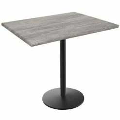 Holland Bar Stool OD214-2236BWOD3048GRYSTN EnduroTop 30" X 48" Greystone Wood Laminate Outdoor / Indoor Counter Height Table With Round Base