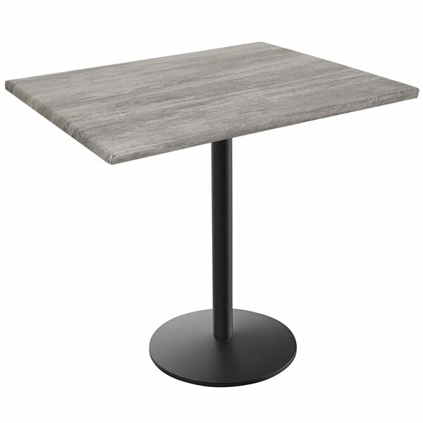 Holland Bar Stool OD214-2236BWOD3048GRYSTN EnduroTop 30" X 48" Greystone Wood Laminate Outdoor / Indoor Counter Height Table With Round Base 1 Holland Bar Stool OD214-2236BWOD3048GRYSTN EnduroTop 30" X 48" Greystone Wood Laminate Outdoor / Indoor Counter Height Table With Round Base