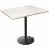 Holland Bar Stool OD214-2236BWOD3048WA EnduroTop 30" X 48" White Ash Wood Laminate Outdoor / Indoor Counter Height Table With Round Base