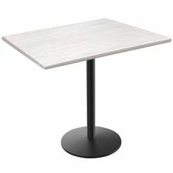 Holland Bar Stool OD214-2236BWOD3048WA EnduroTop 30" X 48" White Ash Wood Laminate Outdoor / Indoor Counter Height Table With Round Base