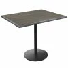 Holland Bar Stool OD214-2230BWOD3048CHAR EnduroTop 30" X 48" Charcoal Wood Laminate Outdoor / Indoor Standard Height Table With Round Base