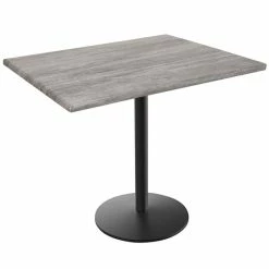 Holland Bar Stool OD214-2230BWOD3048GRYSTN EnduroTop 30" X 48" Greystone Wood Laminate Outdoor / Indoor Standard Height Table With Round Base