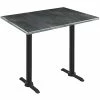 Holland Bar Stool OD211EB-42BWOD3048BLKSTL EnduroTop 30" X 48" Black Steel Wood Laminate Outdoor / Indoor Bar Height Table With End Column Base