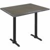 Holland Bar Stool OD211EB-42BWOD3048CHAR EnduroTop 30" X 48" Charcoal Wood Laminate Outdoor / Indoor Bar Height Table With End Column Base