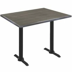 Holland Bar Stool OD211EB-36BWOD3048CHAR EnduroTop 30" X 48" Charcoal Wood Laminate Outdoor / Indoor Counter Height Table With End Column Base