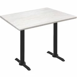 Holland Bar Stool OD211EB-36BWOD3048WA EnduroTop 30" X 48" White Ash Wood Laminate Outdoor / Indoor Counter Height Table With End Column Base