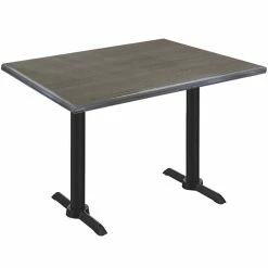Holland Bar Stool OD211EB-30BWOD3048CHAR EnduroTop 30" X 48" Charcoal Wood Laminate Outdoor / Indoor Standard Height Table With End Column Base