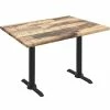 Holland Bar Stool OD211EB-30BWOD3048RUSTIC EnduroTop 30" X 48" Rustic Wood Laminate Outdoor / Indoor Standard Height Table With End Column Base