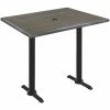 Holland Bar Stool OD211EB-42BWOD3048CHARU EnduroTop 30" X 48" Charcoal Wood Laminate Outdoor / Indoor Bar Height Table With End Column Base And Umbrella Hole