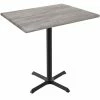 Holland Bar Stool OD211-3042BWOD3048GRYSTN EnduroTop 30" X 48" Greystone Wood Laminate Outdoor / Indoor Bar Height Table With Cross Base