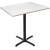 Holland Bar Stool OD211-3042BWOD3048WA EnduroTop 30" X 48" White Ash Wood Laminate Outdoor / Indoor Bar Height Table With Cross Base