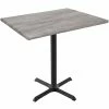 Holland Bar Stool OD211-3036BWOD3048GRYSTN EnduroTop 30" X 48" Greystone Wood Laminate Outdoor / Indoor Counter Height Table With Cross Base