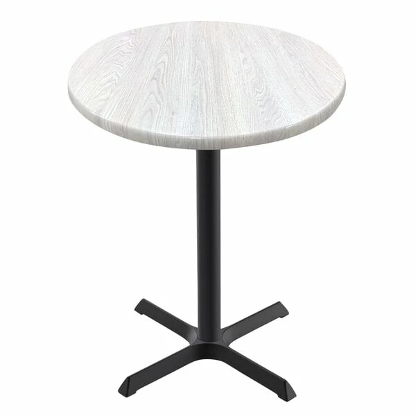 Holland Bar Stool OD211-3036BWOD30RWA EnduroTop 30" Round White Ash Wood Laminate Outdoor / Indoor Counter Height Table With Cross Base 1 Holland Bar Stool OD211-3036BWOD30RWA EnduroTop 30" Round White Ash Wood Laminate Outdoor / Indoor Counter Height Table With Cross Base