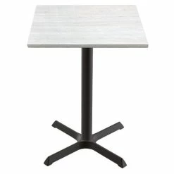 Holland Bar Stool OD211-3030BWOD36SQWA EnduroTop 36" Square White Ash Wood Laminate Outdoor / Indoor Standard Height Table With Cross Base
