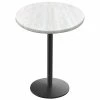 Holland Bar Stool OD214-2236BWOD36RWA EnduroTop 36" Round White Ash Wood Laminate Outdoor / Indoor Counter Height Table With Round Base
