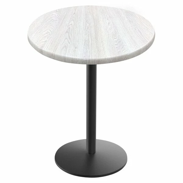 Holland Bar Stool OD214-2230BWOD36RWA EnduroTop 36" Round White Ash Wood Laminate Outdoor / Indoor Standard Height Table With Round Base 1 Holland Bar Stool OD214-2230BWOD36RWA EnduroTop 36" Round White Ash Wood Laminate Outdoor / Indoor Standard Height Table With Round Base