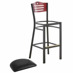 Lancaster Table & Seating Mahogany Finish Bar Height Bistro Chair With 2" Padded Seat 8 Lancaster Table & Seating Mahogany Finish Bar Height Bistro Chair With 2" Padded Seat -Lancaster Table & Seating Shop 2065768