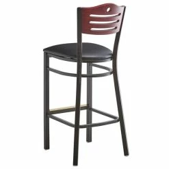 Lancaster Table & Seating Mahogany Finish Bar Height Bistro Chair With 2" Padded Seat 7 Lancaster Table & Seating Mahogany Finish Bar Height Bistro Chair With 2" Padded Seat -Lancaster Table & Seating Shop 2065770