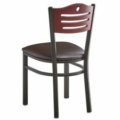 Lancaster Table & Seating Mahogany Finish Bistro Dining Chair With 1 1/2" Dark Brown Padded Seat -Lancaster Table & Seating Shop 2065910