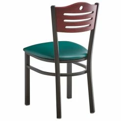 Lancaster Table & Seating Mahogany Finish Bistro Dining Chair With 1 1/2" Green Padded Seat -Lancaster Table & Seating Shop 2065922