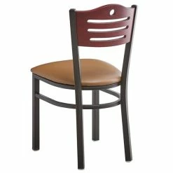 Lancaster Table & Seating Mahogany Finish Bistro Dining Chair With 1 1/2" Light Brown Padded Seat -Lancaster Table & Seating Shop 2065932