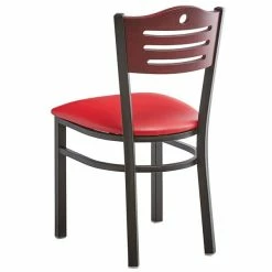 Lancaster Table & Seating Mahogany Finish Bistro Dining Chair With 1 1/2" Red Padded Seat -Lancaster Table & Seating Shop 2065952