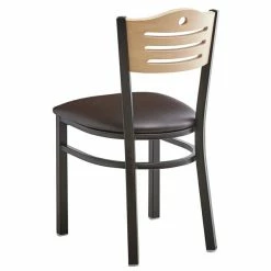 Lancaster Table & Seating Natural Finish Bistro Dining Chair With 1 1/2" Dark Brown Padded Seat 7 Lancaster Table & Seating Natural Finish Bistro Dining Chair With 1 1/2" Dark Brown Padded Seat -Lancaster Table & Seating Shop 2065988