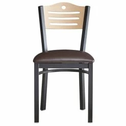 Lancaster Table & Seating Natural Finish Bistro Dining Chair With 1 1/2" Dark Brown Padded Seat 9 Lancaster Table & Seating Natural Finish Bistro Dining Chair With 1 1/2" Dark Brown Padded Seat -Lancaster Table & Seating Shop 2065989