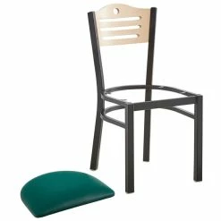 Lancaster Table & Seating Natural Finish Bistro Dining Chair With 1 1/2" Green Padded Seat -Lancaster Table & Seating Shop 2065996