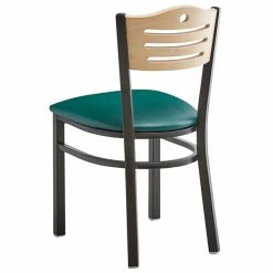 Lancaster Table & Seating Natural Finish Bistro Dining Chair With 1 1/2" Green Padded Seat -Lancaster Table & Seating Shop 2065998