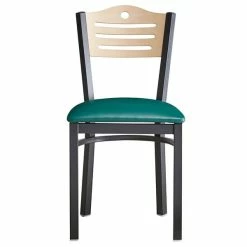 Lancaster Table & Seating Natural Finish Bistro Dining Chair With 1 1/2" Green Padded Seat -Lancaster Table & Seating Shop 2065999
