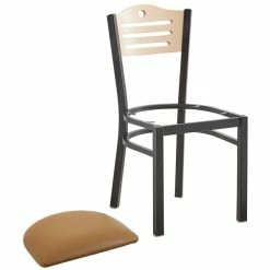 Lancaster Table & Seating Natural Finish Bistro Dining Chair With 1 1/2" Light Brown Padded Seat -Lancaster Table & Seating Shop 2066006