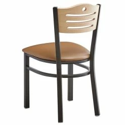 Lancaster Table & Seating Natural Finish Bistro Dining Chair With 1 1/2" Light Brown Padded Seat -Lancaster Table & Seating Shop 2066008