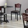 Lancaster Table & Seating Mahogany Finish Bistro Dining Chair With 1 1/2" Dark Brown Padded Seat