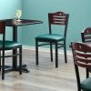 Lancaster Table & Seating Mahogany Finish Bistro Dining Chair With 1 1/2" Green Padded Seat