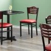 Lancaster Table & Seating Mahogany Finish Bistro Dining Chair With 1 1/2" Red Padded Seat