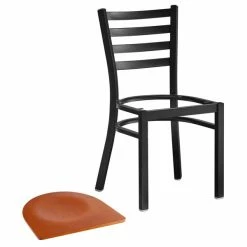 Lancaster Table & Seating Black Finish Ladder Back Chair With Cherry Wood Seat -Lancaster Table & Seating Shop 2078799