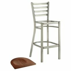 Lancaster Table & Seating Clear Coat Finish Ladder Back Bar Stool With Antique Walnut Wood Seat 8 Lancaster Table & Seating Clear Coat Finish Ladder Back Bar Stool With Antique Walnut Wood Seat -Lancaster Table & Seating Shop 2079338