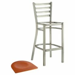 Lancaster Table & Seating Clear Coat Finish Ladder Back Bar Stool With Cherry Wood Seat -Lancaster Table & Seating Shop 2079477